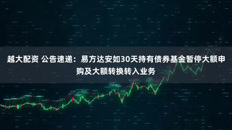 越大配资 公告速递：易方达安如30天持有债券基金暂停大额申购及大额转换转入业务